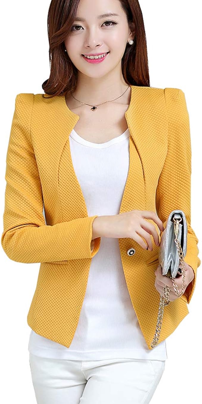 Amazon Niceast レディーススーツジャケット長袖 テーラードジャケット春夏秋 通勤オフィス シングルボタン オフィス コート ジャケット 通販