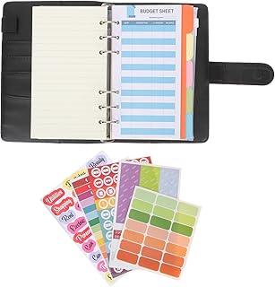 1 Conjunto De Planejador Livro De Mão Bolso De Bolso Caderno De Couro Caderno De Bolso Organizador De Dinheiro Fichário Planejador De Orçamento De Dinheiro Envelopes De Dinheiro