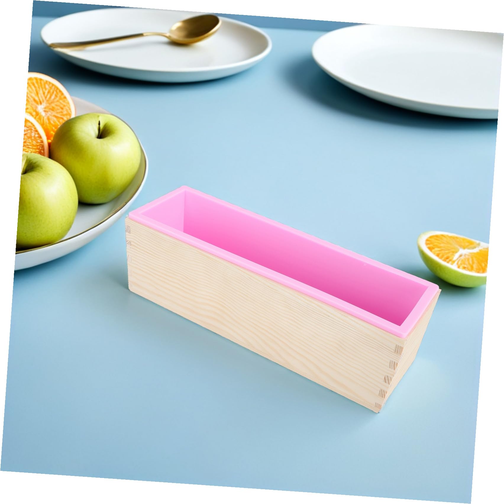Multifunktionaler Rechteckiger Holz-toastsandkasten mit Silikonform Nonstick Brotbackform mit Deckel für Sauerteig Kuchen DIY Seife Backen und Aufbewahrung