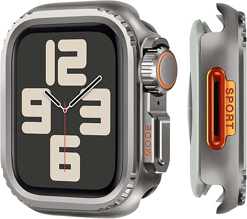 Suphart Metal Cases Compatible with Apple Watch Series 6/5/4/SE 44mm Case, 2 in 