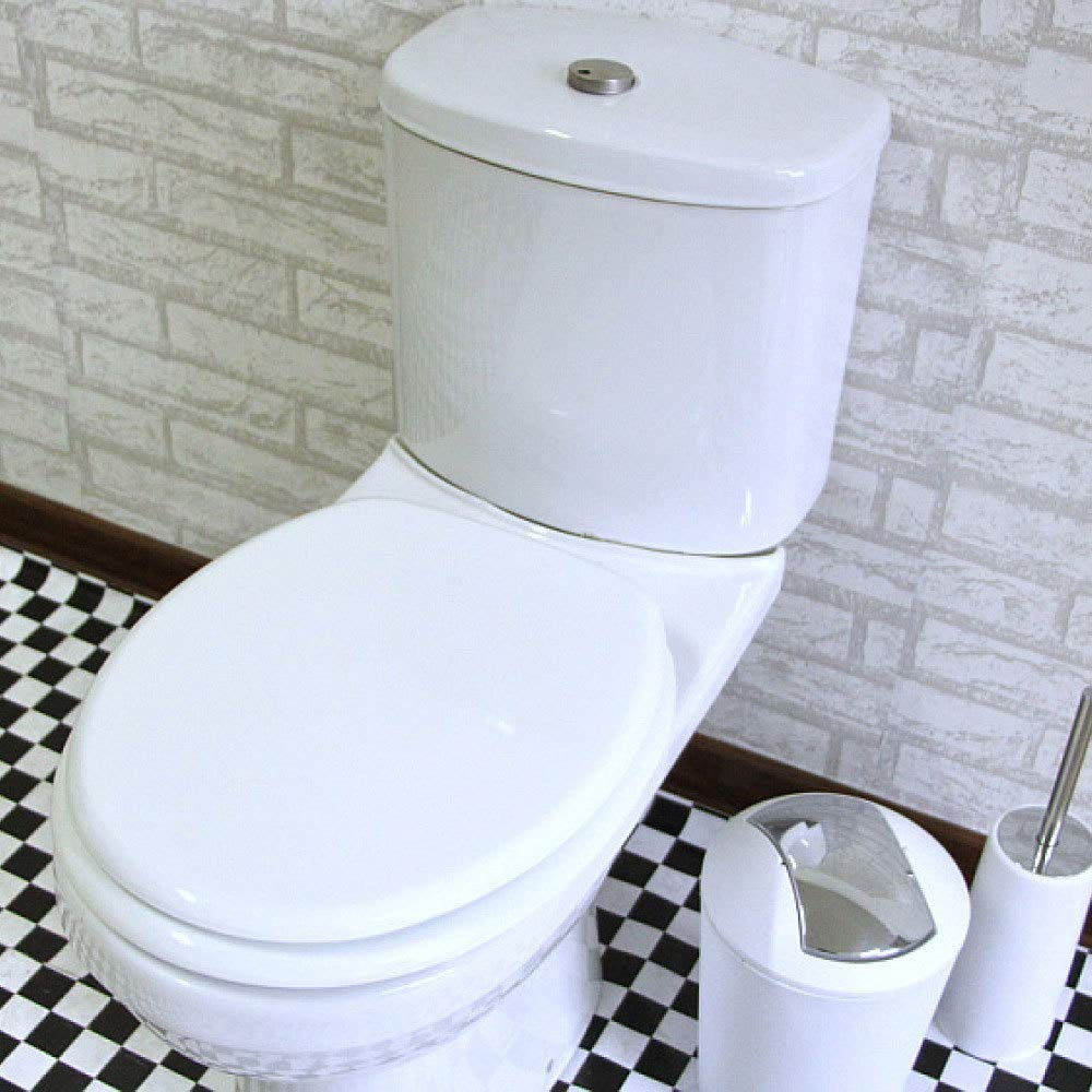 Asiento de inodoro universal montaje superior cierre lento MDF blanco