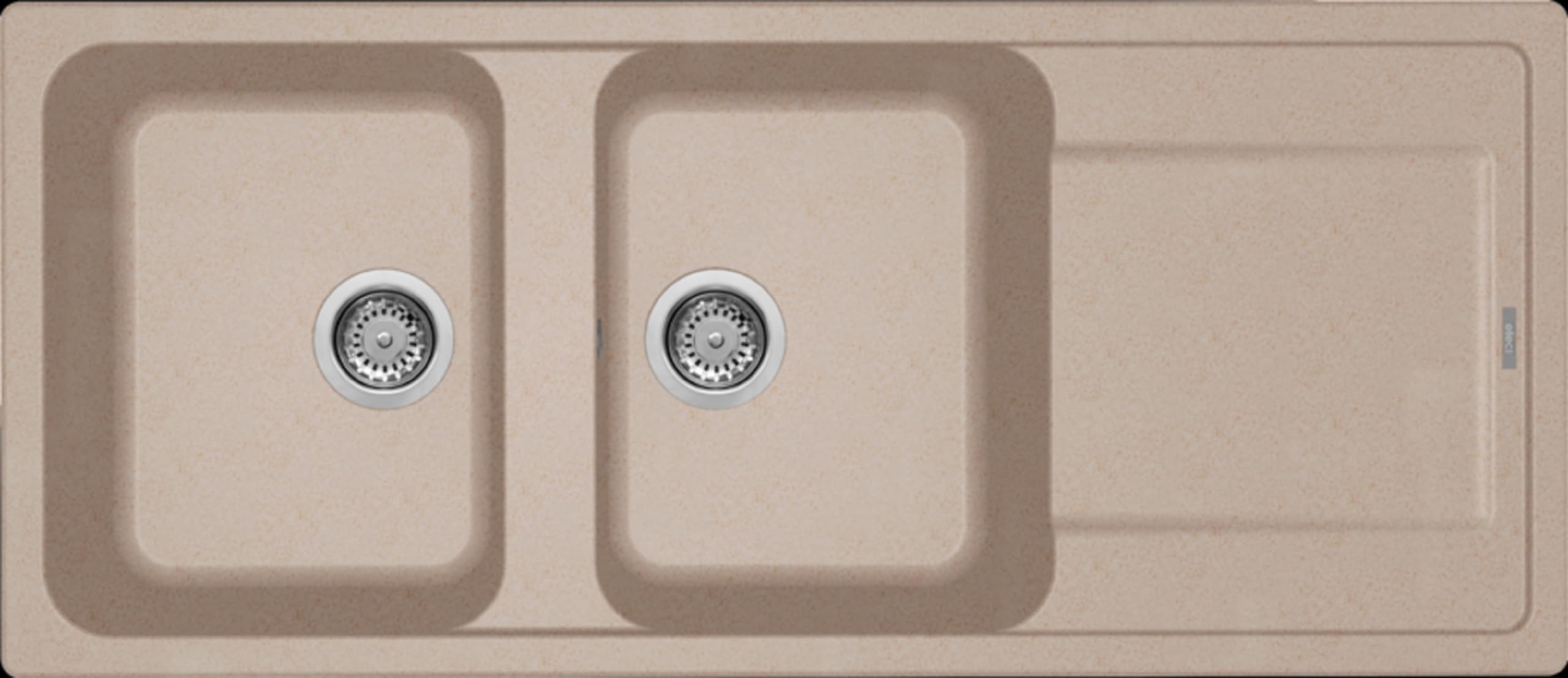 Elleci LG250051 - Lavello Da Cucina, 2 Vasche, Gocciolatoio, 116X50 Cm, Avena - 4