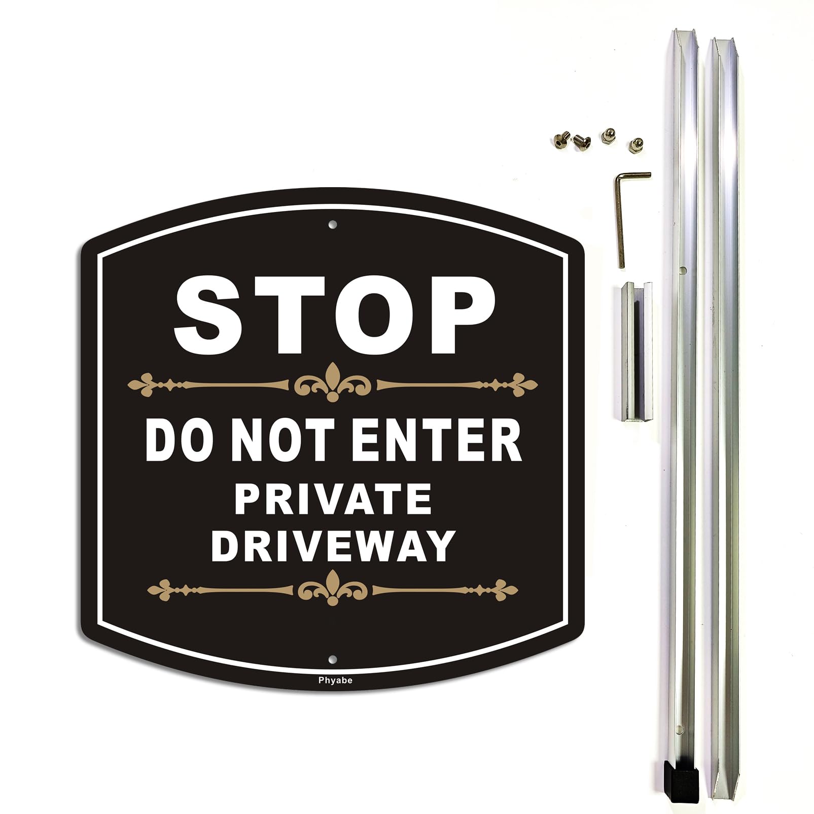 Panneau de signalisation Stop Do Not Enter Private Driveway en aluminium durable