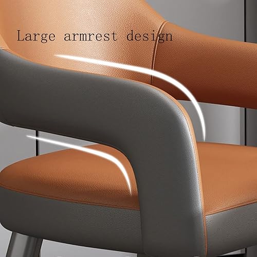 Miniatura 4 de IIOCHA Juego de 6 sillas de cocina de cuero con patas de metal de hierro para el hogar y restaurantes comerciales color marrón oscuro