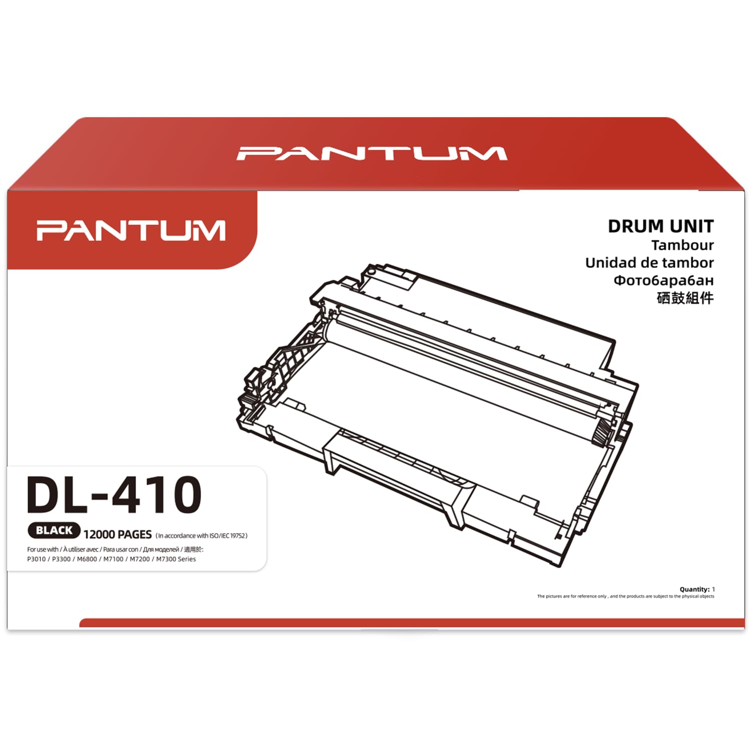 PANTUM DL-410 Unidad de Tambor Original, 12.000 Páginas, Negro | Compatible con P3018DW P3308DW P3300 M6700DW M6800 M7100 M7108DW M7108DN M7200