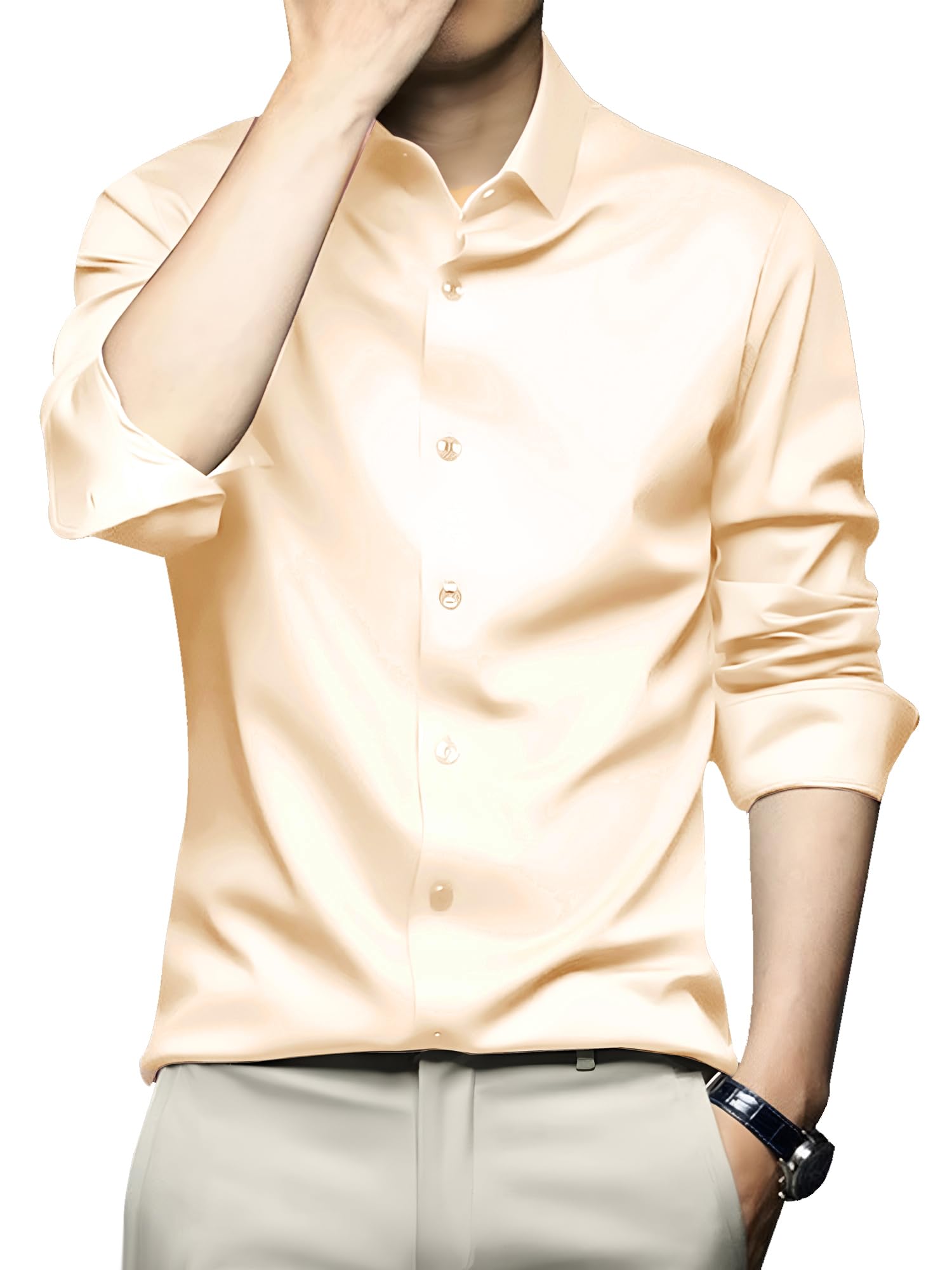 CVCMens Satin Regular Fit Formal Shirt.