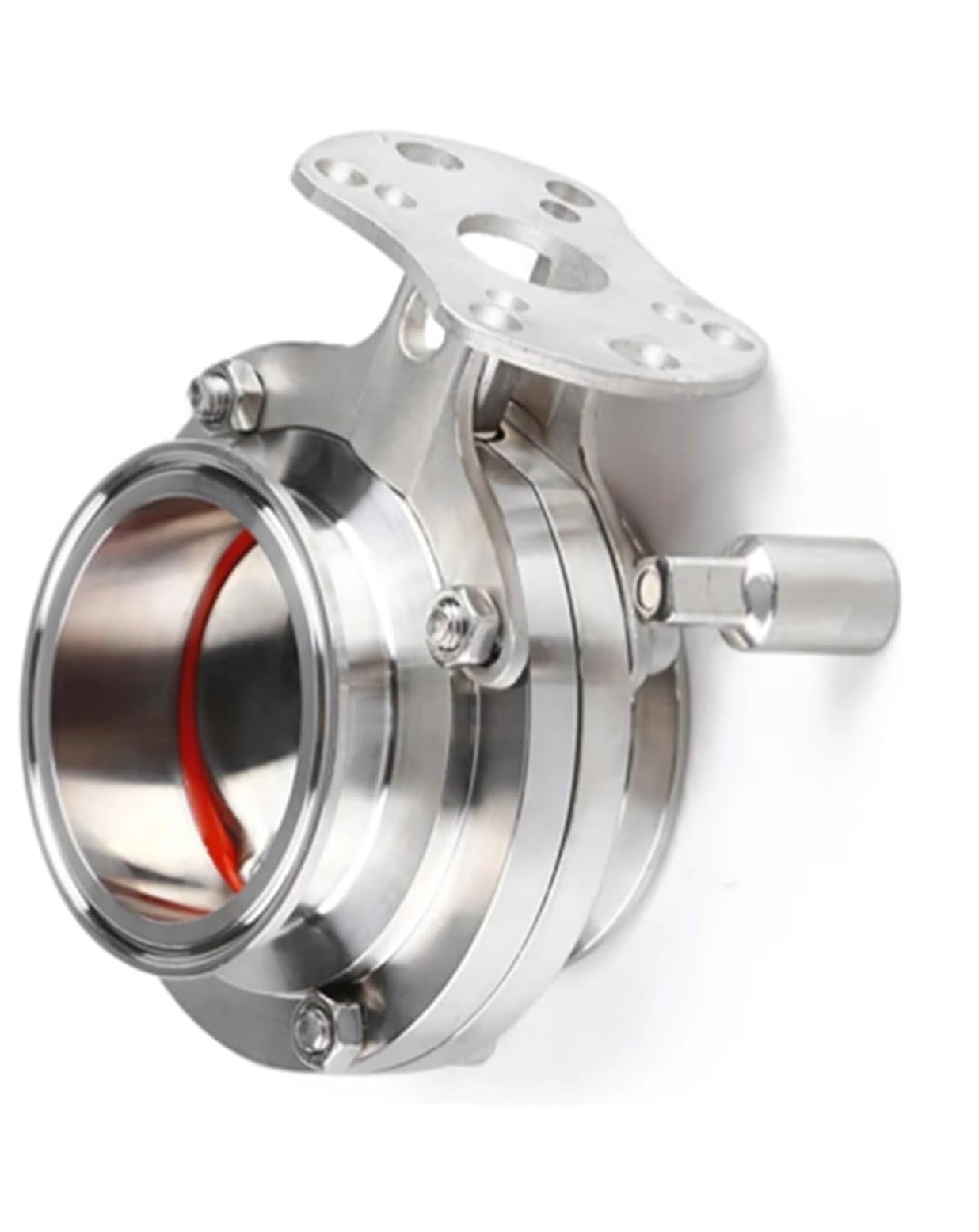 Vividcrate One Color 6 Inch Stainless Steel 304 Sanitary Valve With Tri Clamp - Od 167Mm Silicone Sealing For Food And Beverage Applications