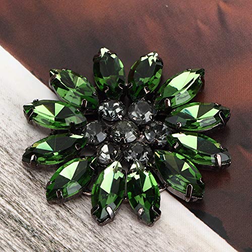 2 pezzi strass fiore colorato cristallo applique