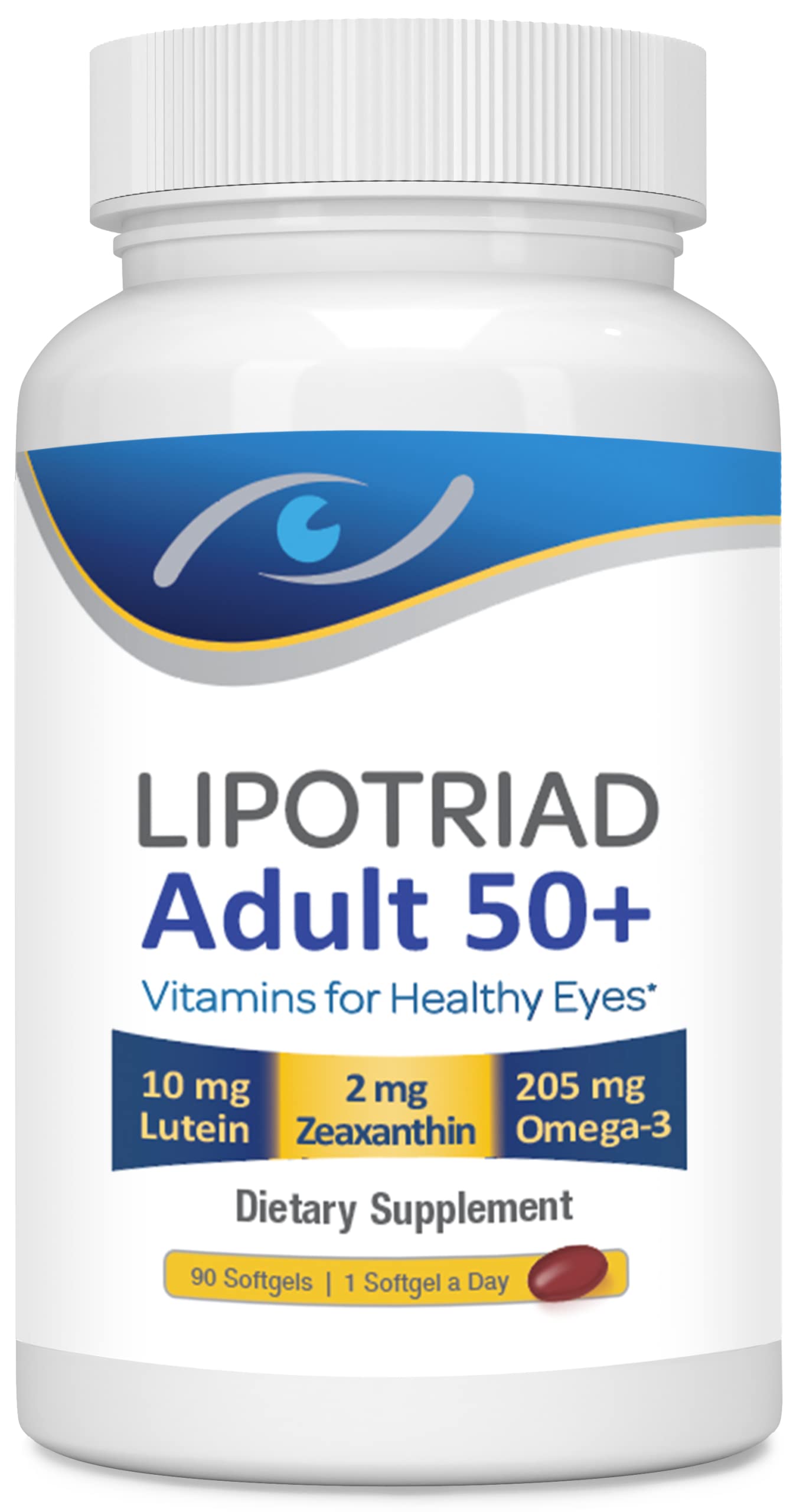 Lipotriad Adult 50+ Eye Vitamin and Mineral Supplement, 90 Softgels 90 Count (Pack of 1)