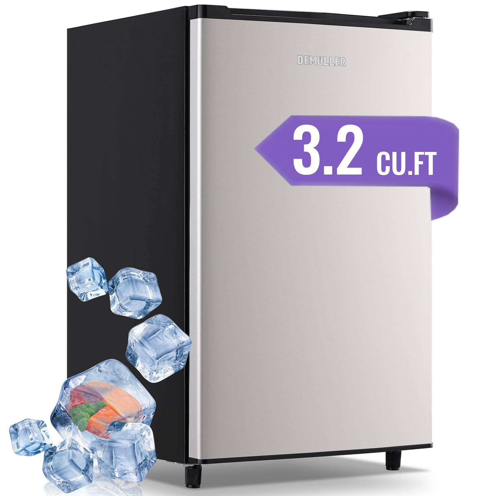 Demuller YX-UPRIGHT-SILVER 3.2 cu ft Upright Freezer Silver