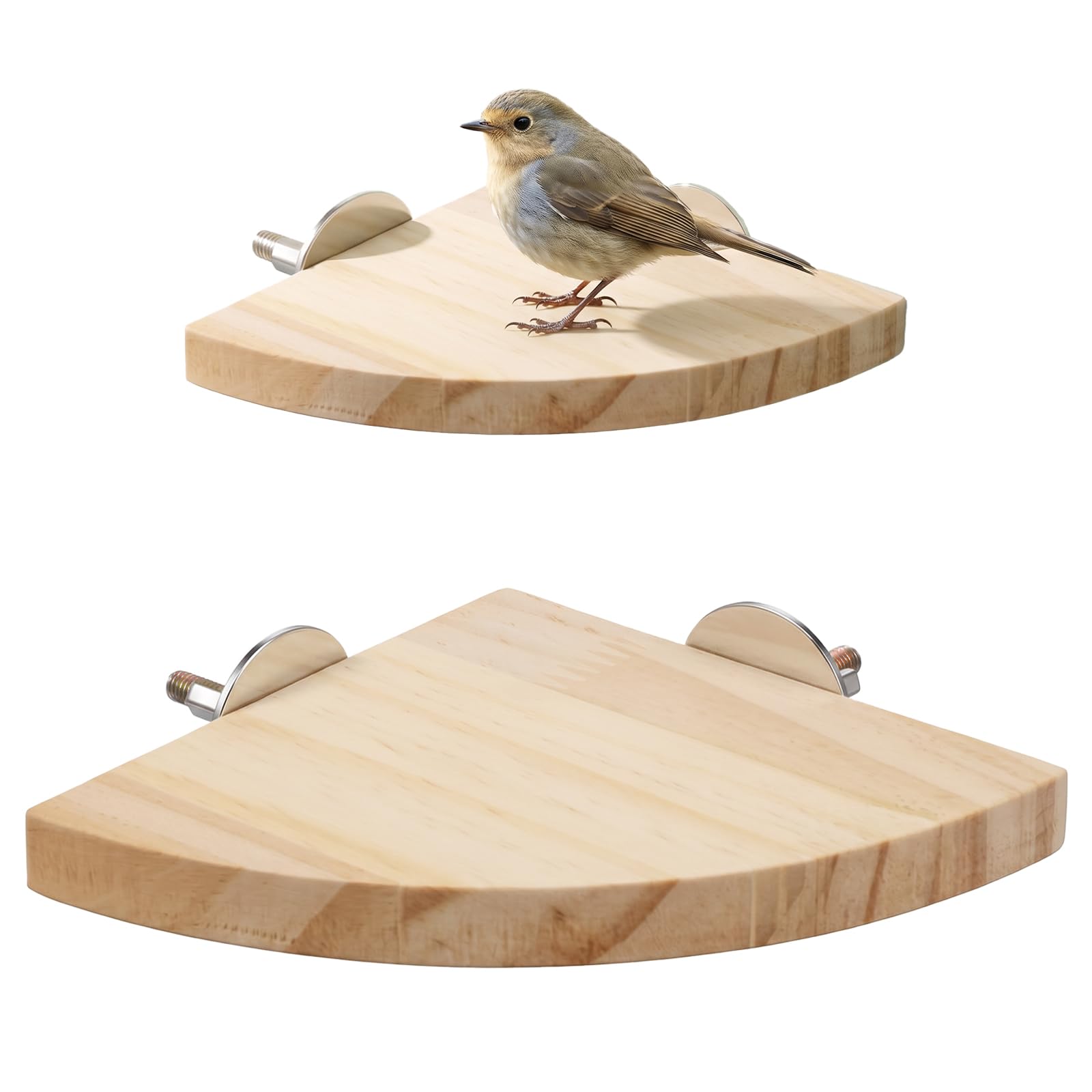 Aeaocvo 2 Pcs Wood Bird Platform, 2 Sizes Animal Climbing Platforms