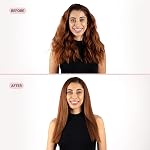 L'ANGE HAIR Le Vite Curve Ceramic Straightening Brush | Heated Straightener Flat Iron for Smooth, Anti Frizz Hair | for All Hair Lengths | Hot Styling Brush for Effortless Straightening (Black)