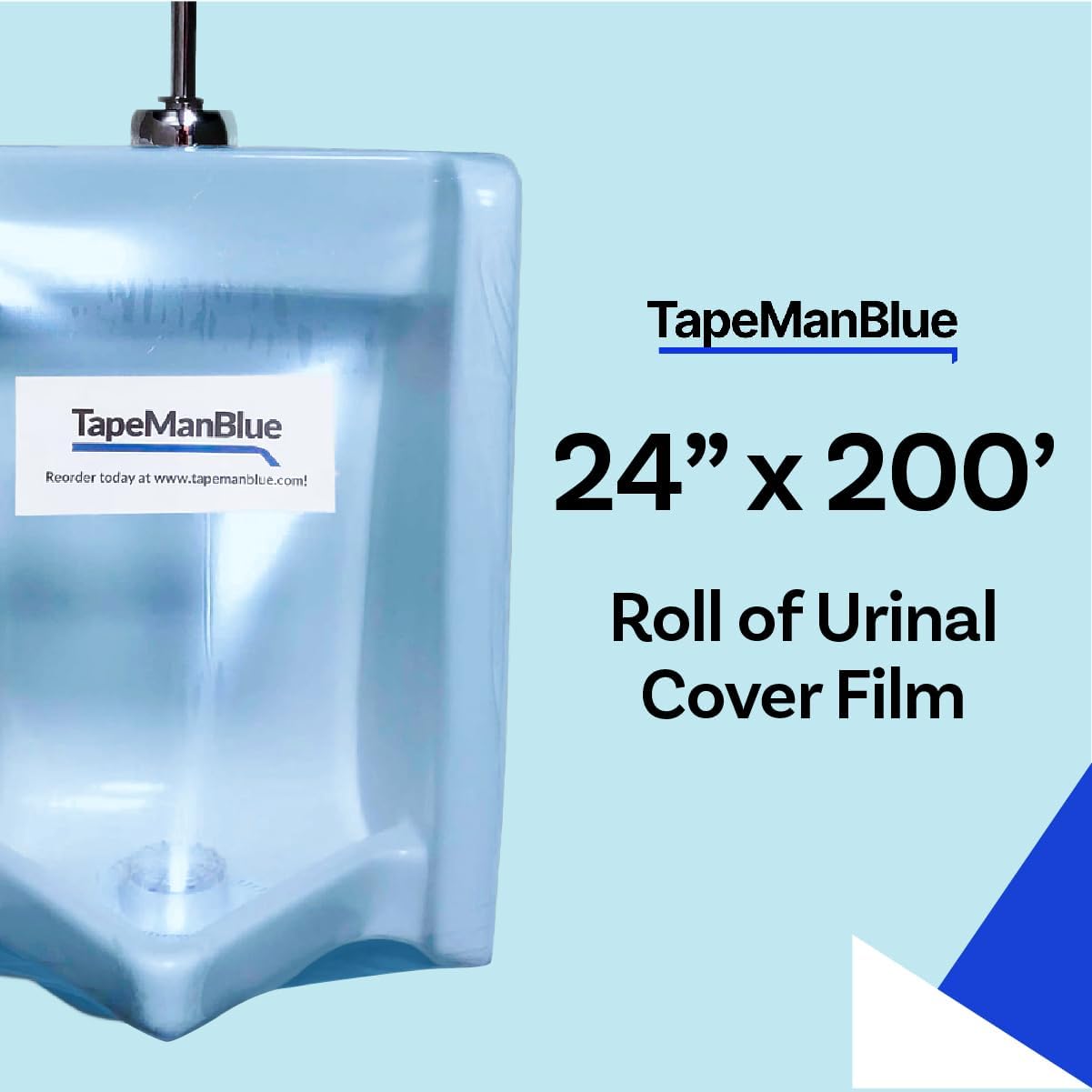 Toilet Wrap | Blue, Out-of-Order Urinal Cover Film | Made in USA | Used to Cover Urinals for Social Distancing & Maintenance