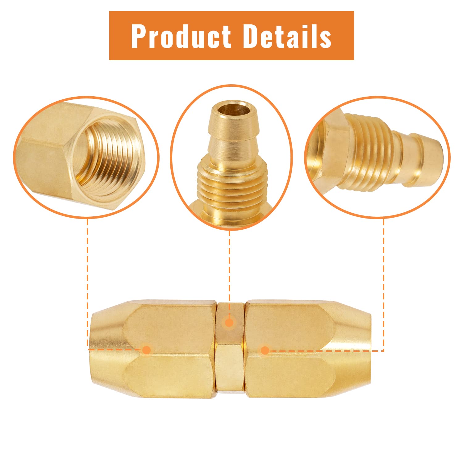 SUNGATOR Air Hose Splicer, 3/8 Inch Barb X 3/8 Inch Male