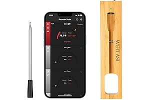 Wireless Meat Thermometer with Remote Monitoring App for iOS and Android