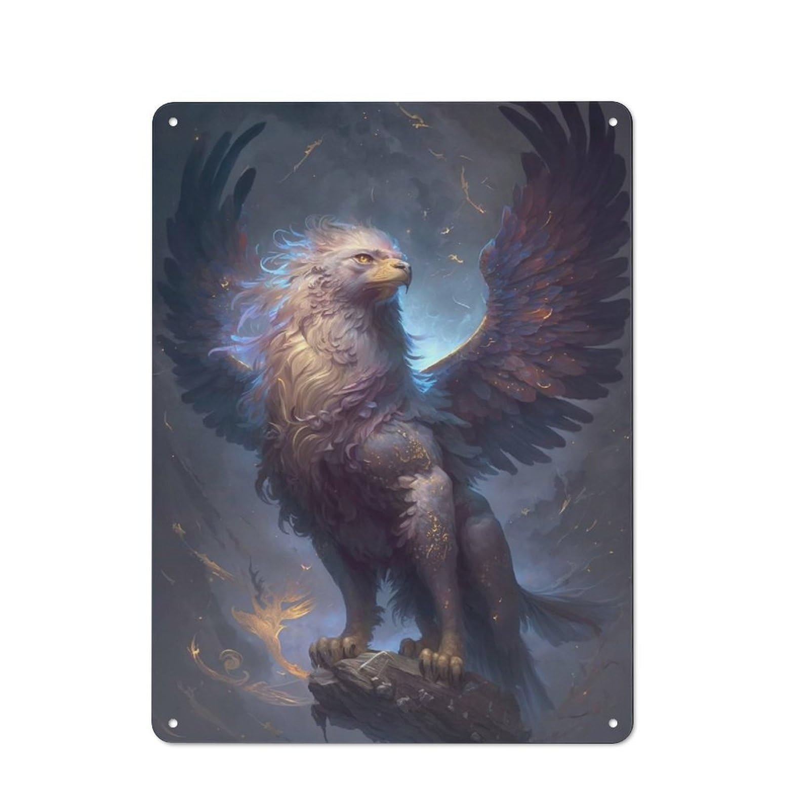 Junmoney Mythical Griffin Everyday Vintage Metal Sign 40X30cm Featuring Room Wall Plaque For Home, Shop, Pub Or Studio Wall