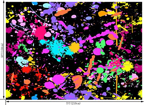 Fondo para fiesta 7x5 pies con diseño graffiti a color miniatura 2