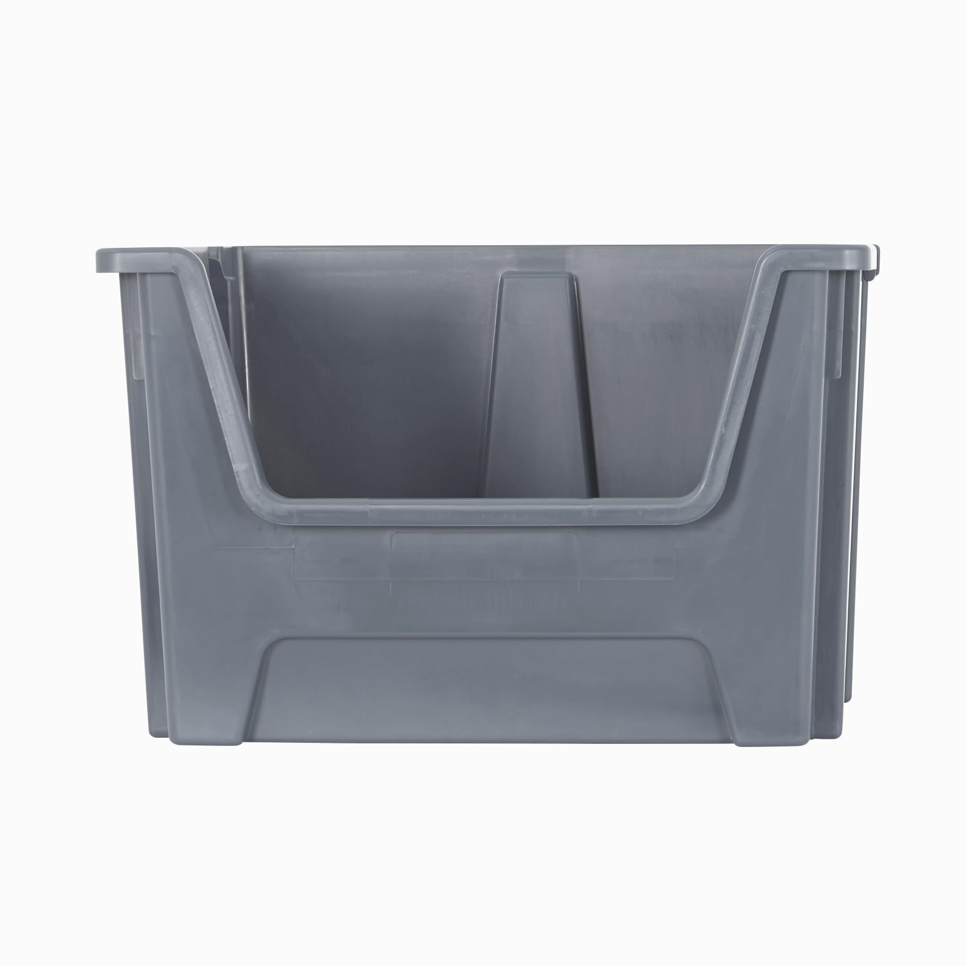 Bigdug Grey Essentials Large Stacking Pick Bin - 320H X 495W X 390D Mm - 50L Capacity Plastic Storage Boxes (, Pack Of 1)