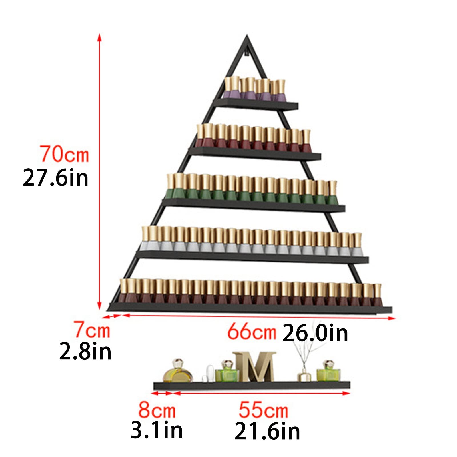 Bbtf Nail Varnish Storage Wall Mounted Metal Nail Polish Display