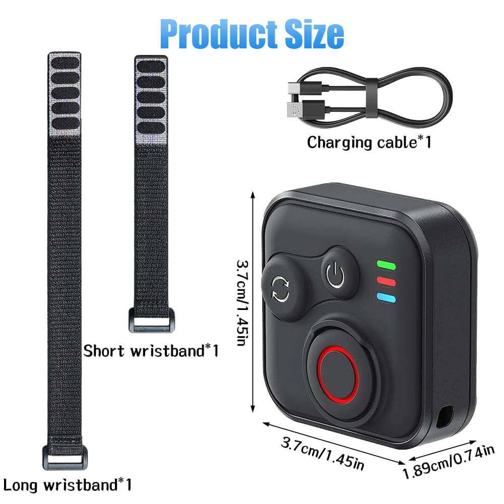 Télécommande Bluetooth pour Insta360 X5/X4/X3/Ace Pro/Ace Pro 2/Go3s/Go3/Gopro/One R/RS/Hero 13/12/11/Ios/Android, Télécommande sans Fil pour Insta360 avec Dragonne, Portée De 50 M, Étanche