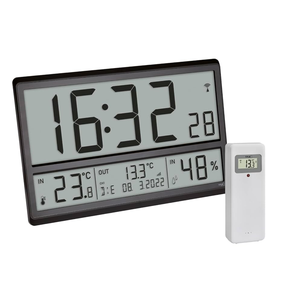 TFA Dostmann XL 60.4520.01 Digital Wall Temperature And Humidity, Day