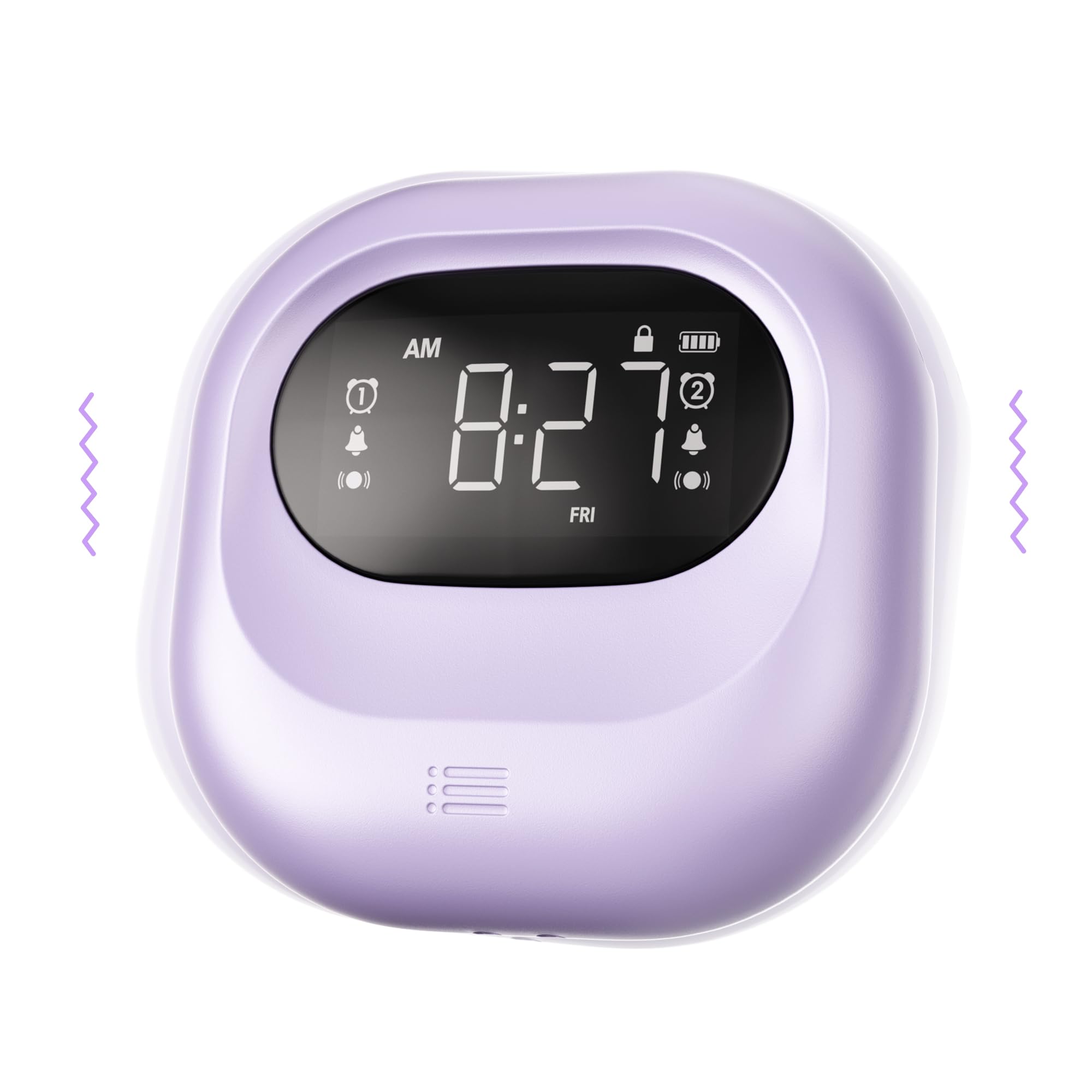 Mesqool Loud Alarm Clock for Heavy Sleeper, Vibrating Clock with Rechargeable Battery, Dual Alarm and Snooze, Portable Bed Shaker Alarm for Kids, Deaf People and Hearing Impaired