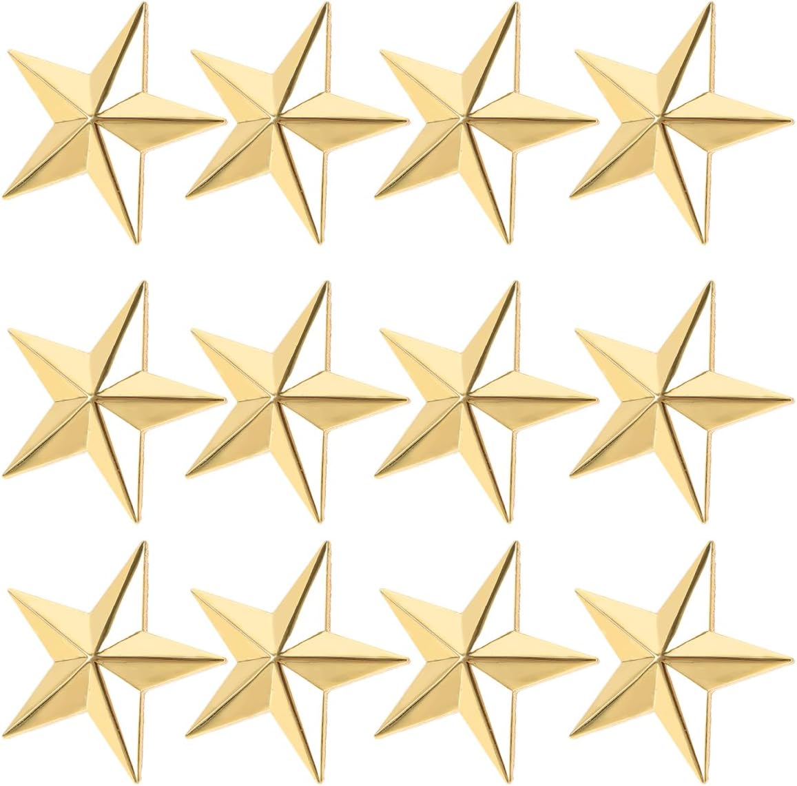 12 Pcs Backpack Pins Clothes Star Badges Hat Pins Soldier Star Shape Badges Zinc Alloy Label Pin (Gold)