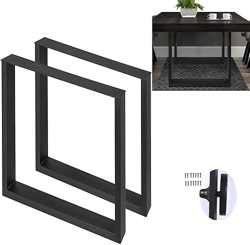 Miniatura 7 de Patas de metal para mesa de café, patas de 28 pulgadas, patas de muebles de oficina, patas de escritorio para computadora (28 x 36 pulgadas), 2