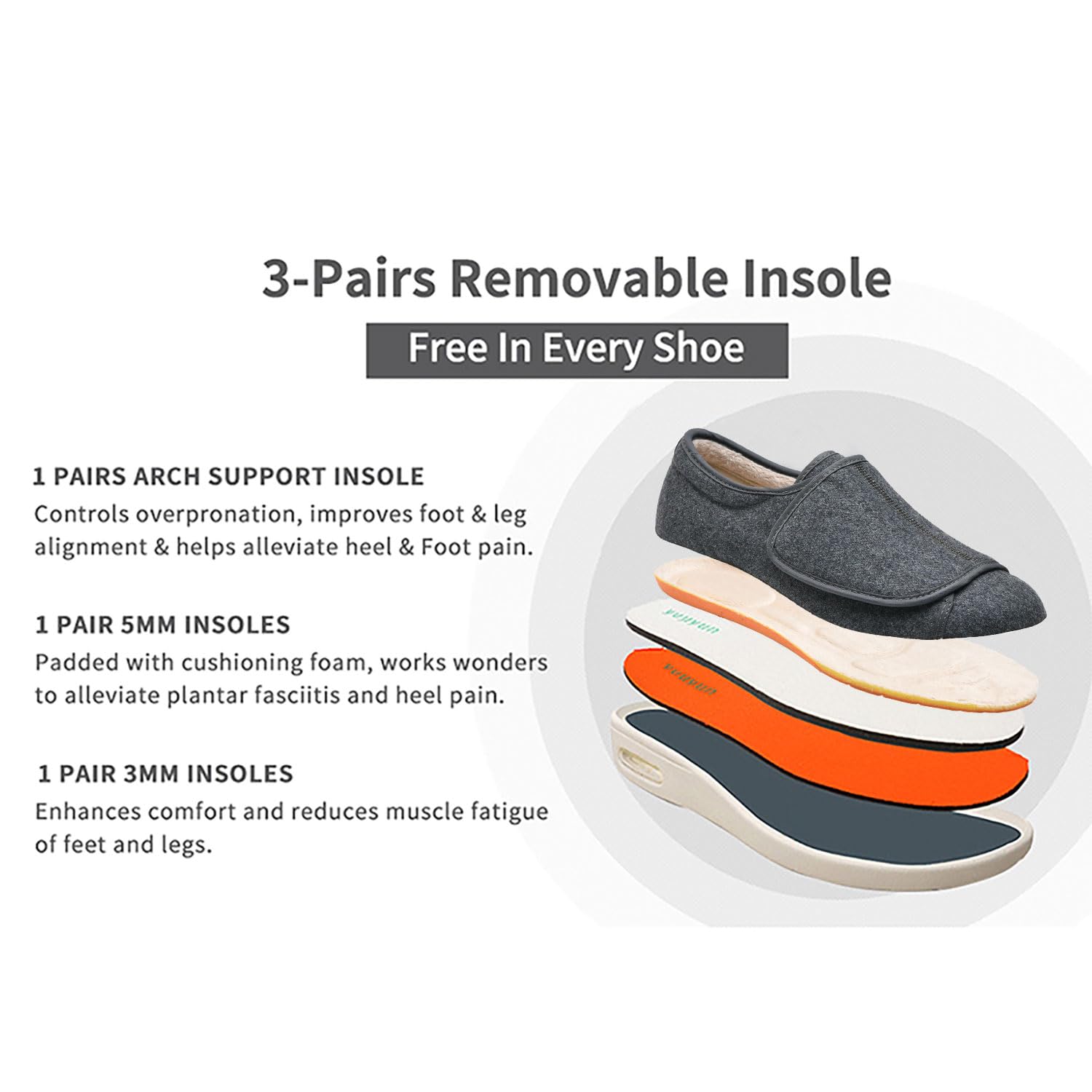 Zapatos Unisex de Verano para diabéticos: Extra Anchos, Transpirables y livianos, Personas Mayores con hinchazón de pies o Bursitis,Negro,49