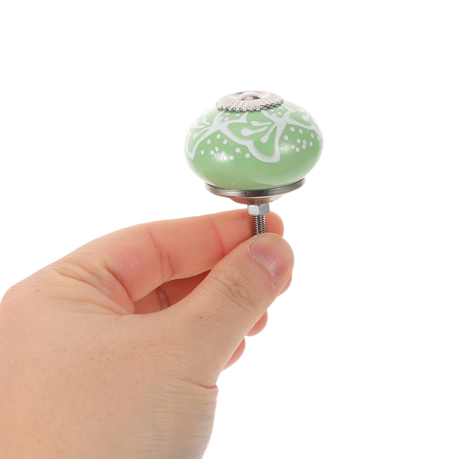 Gatuida 10 Pezzi Pomelli per Mobili in Ceramica Verde 10 Pezzi, Manopole Rotonde per Cassetti e Armadi, Maniglie per Mobili con Viti, Facili da Installare per Cucina e Camera da Letto