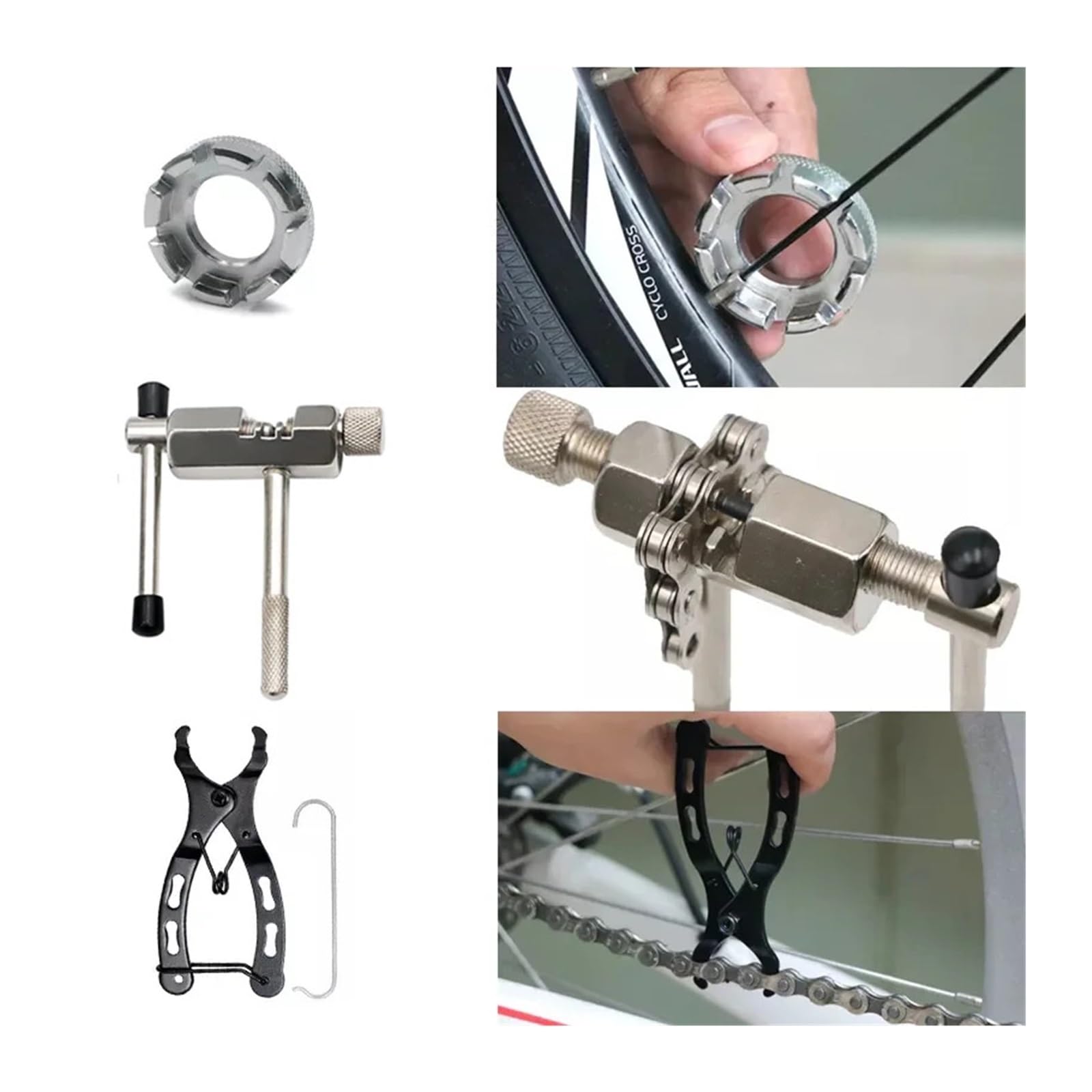 Extractor Bielas Bicicleta Juegos de herramientas for reparación bicicletas, rompecadenas, extractor manivela, regla medición cadena bicicleta, extracción del volante, for ciclismo al aire libre