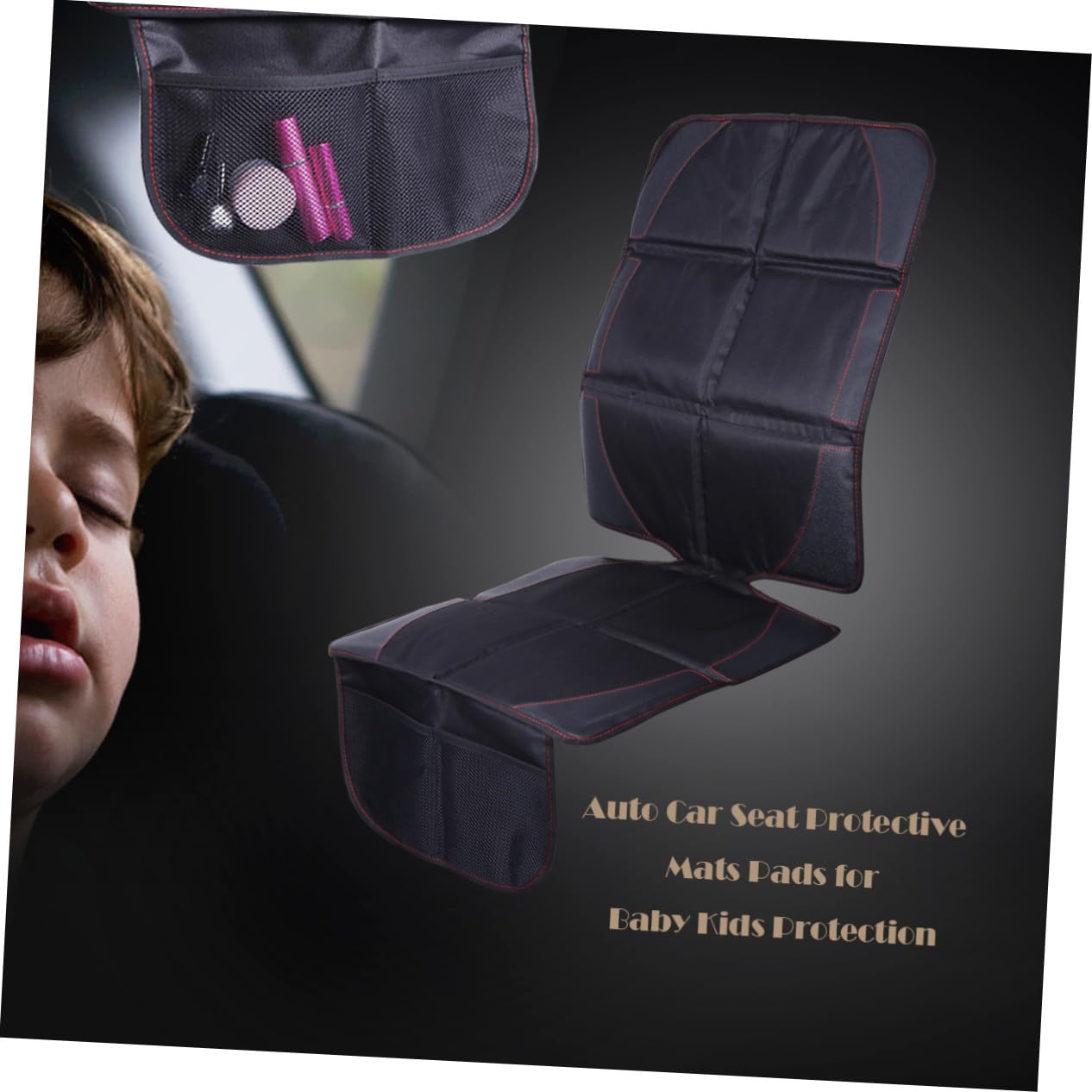 Protezione Seggiolino Auto per Bambini, Nero, Cuoio Oxford Cotone