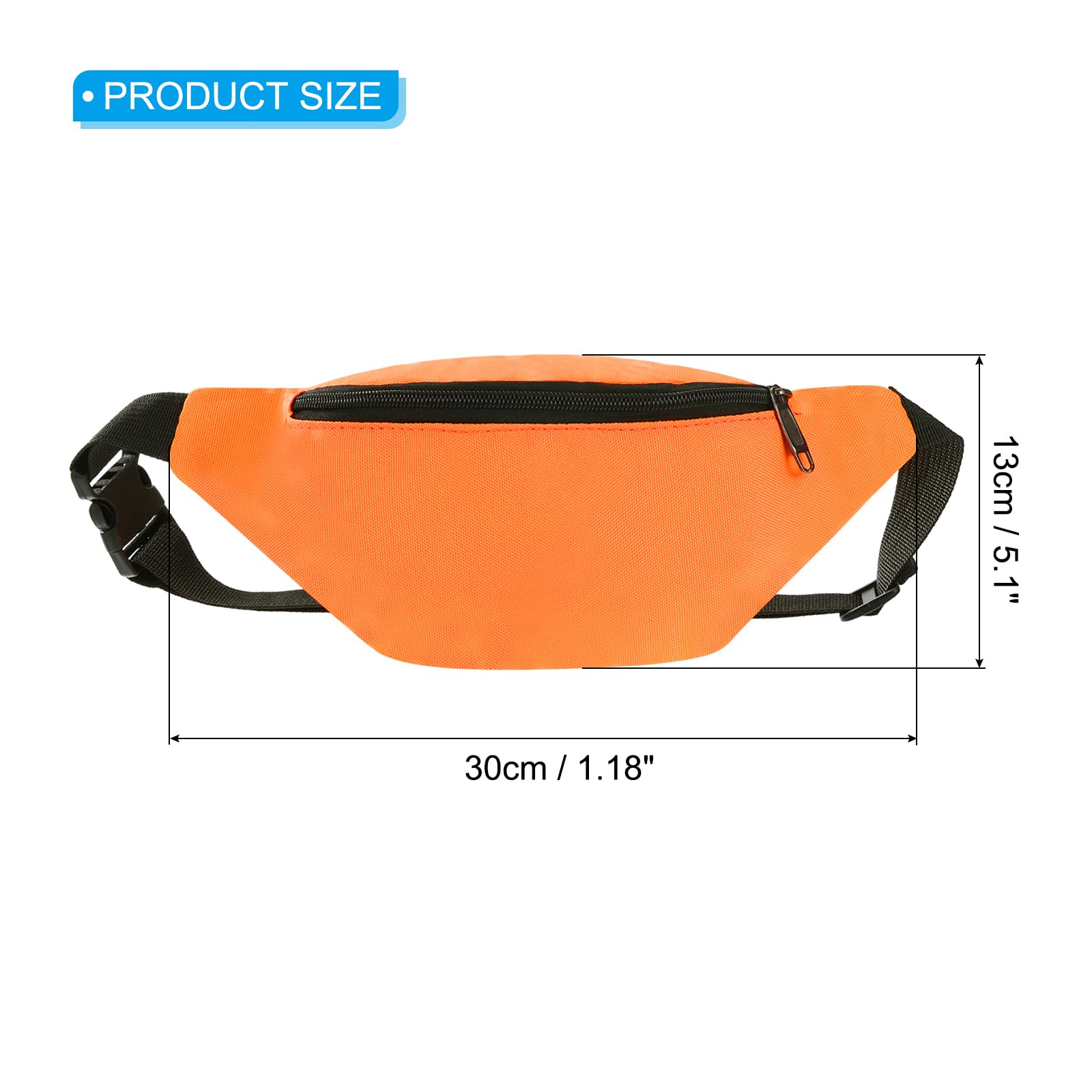 PATIKIL Fanny Pack, Belt Bag Crossbody Waist Bag with Adjustable Strap for Women Men Travel Running Hiking Orange - Image 2