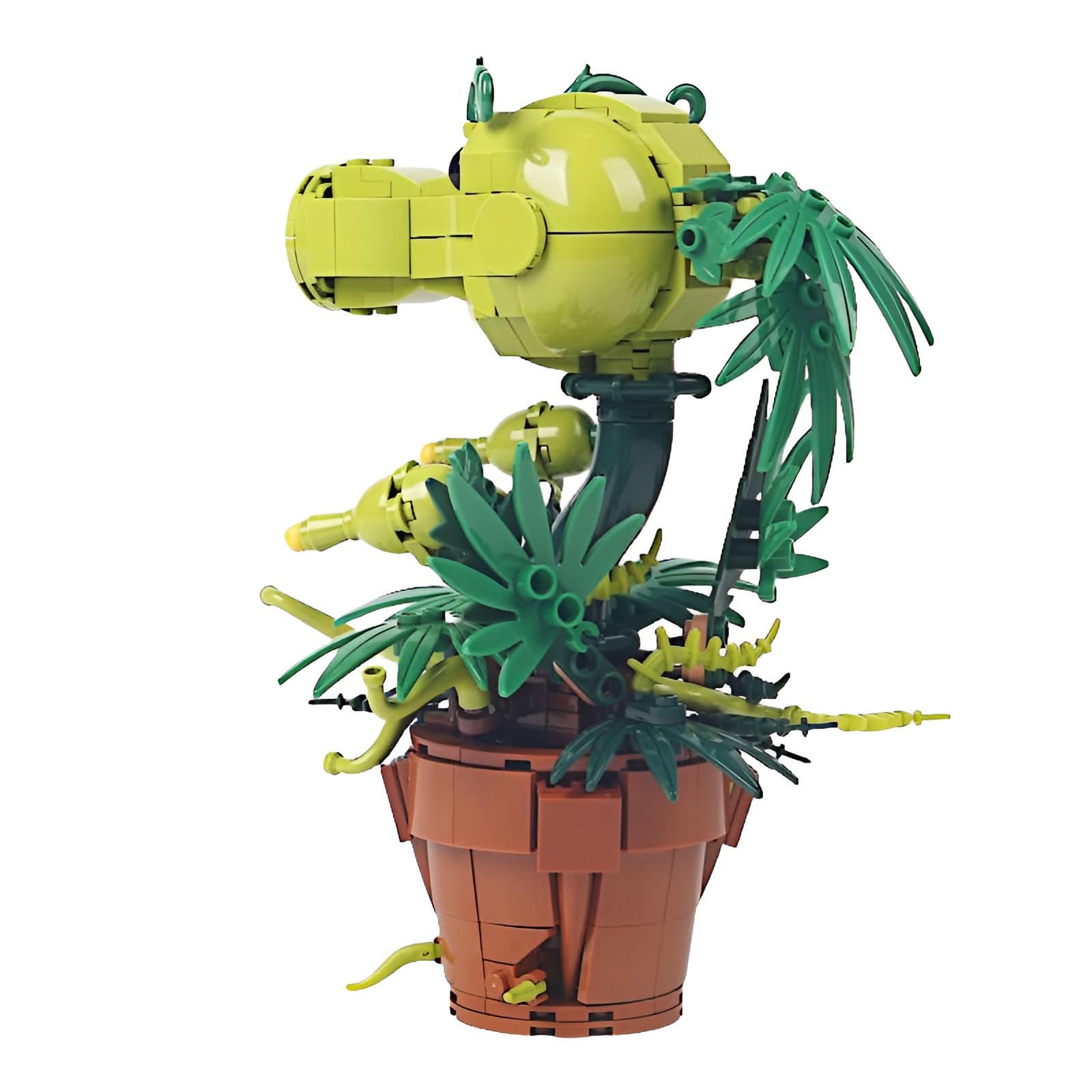 Peashooter Building Set, Horror Plant Potted Bonsai Building Bricks Kit, Plant Zombie Game-Inspired Model Toy - Image 4
