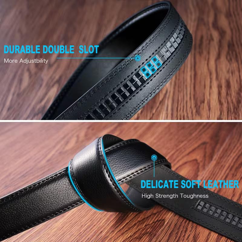 Image of WildHorn Men's Genuine Leather Belt for Men| Premium Auto-Lock Buckle | Adjustable up to 48 inch | Formal & Casual Wear | Micro-Adjust Fit | Stylish Gift Box Included