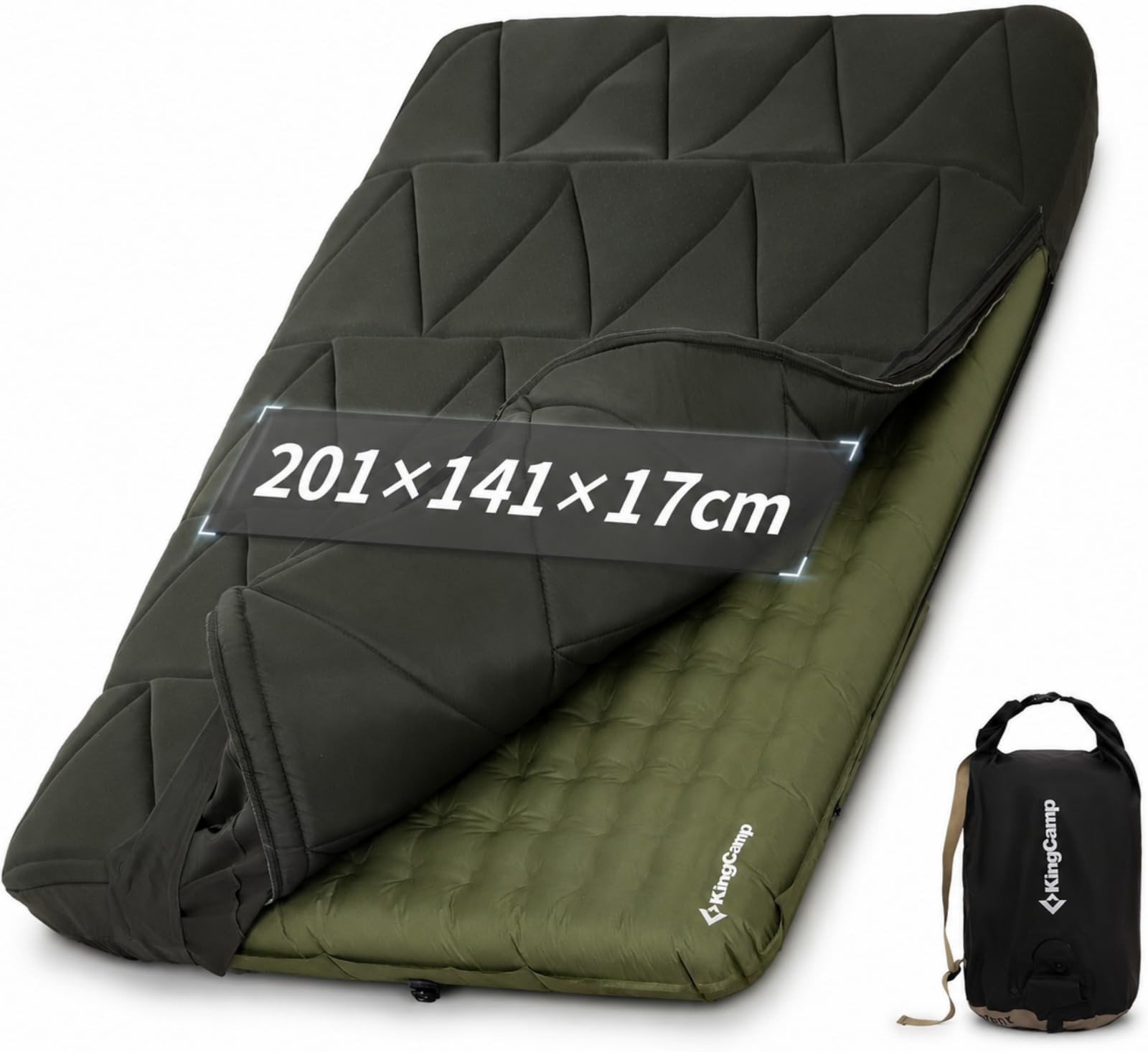 Amazon.co.jp: KingCamp エアーマット ダブル 2人用 厚さ17cm R値4.7