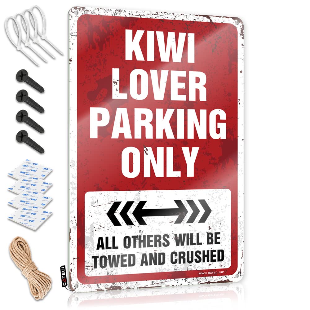 Krazmurongd One Color Home Bar Tin Sign Kiwi Lover Parking Only Tin Sign Cave Door Sign Funny Home Sign