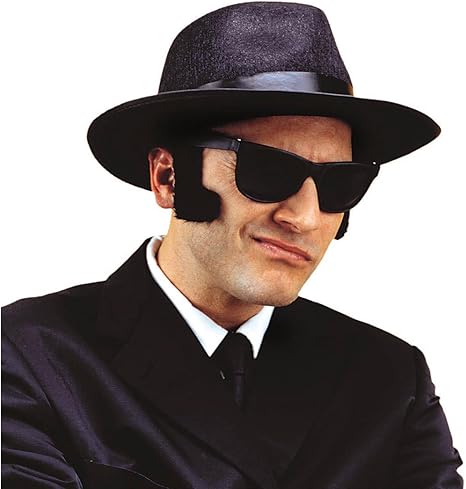 Koteletten Zum Ankleben Schwarz - Rock'n'Roll Style Für Blues Brothers & 50er Party