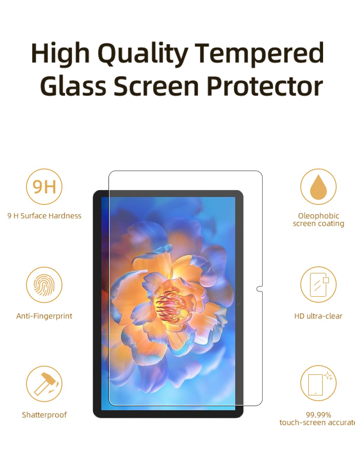 2-Pack Tempered Glass Screen Protector For TUOHAITIME C5 Tablet - Anti-Scratch & Drop Protection (2024 Model)