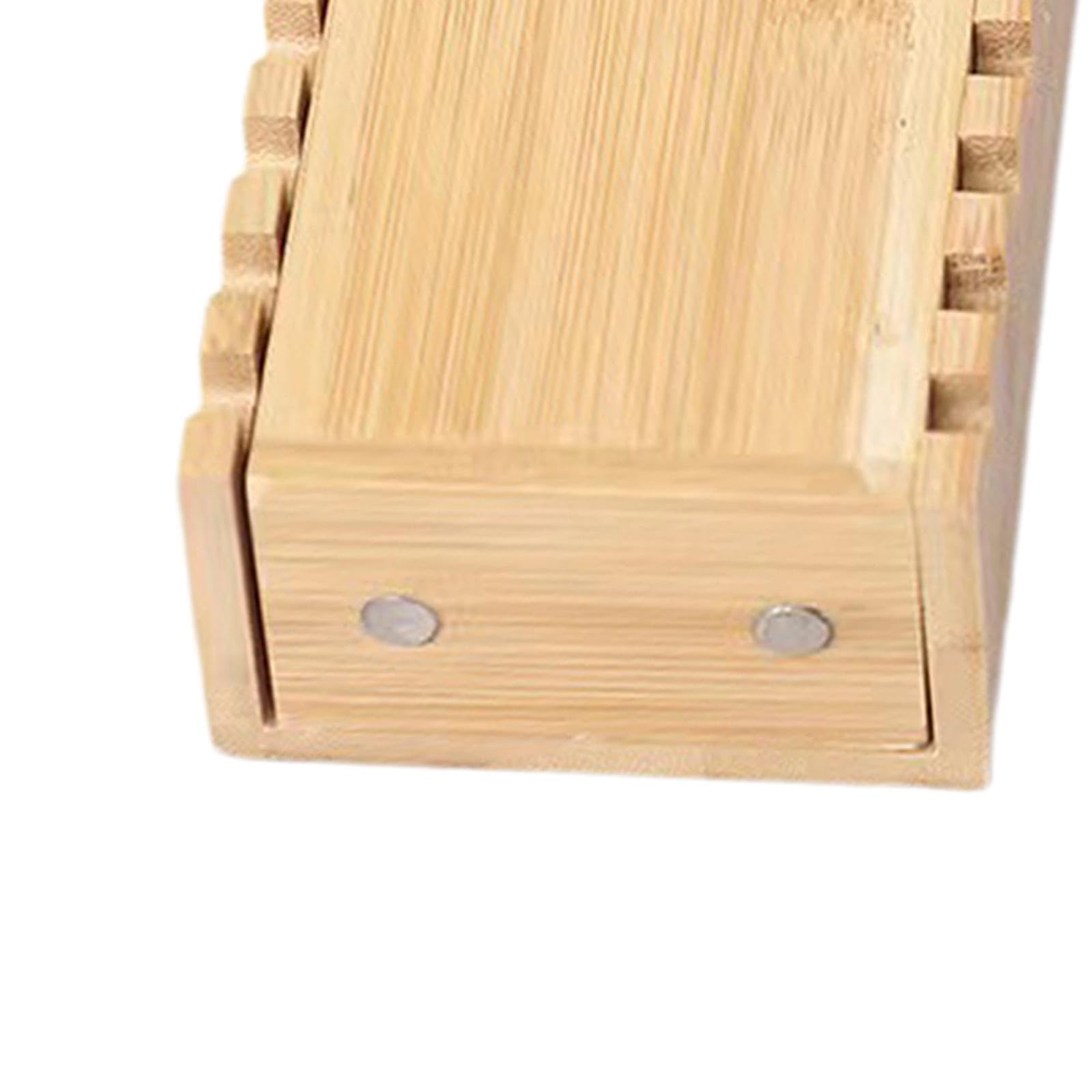 Milageto Würfel Bambus Holz Würfelturm Klappbare Würfeldose Zusammenlegbare Würfeltruhe Handgefertigtes Aufbewahrungsfach Passend für Tischspiele Rollenspielab, gezackt