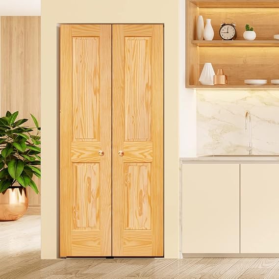 Kimberly Bay 2-Panel Solid Pine Interior Door Slab, Square Top, Double Hip Panel (18x80)