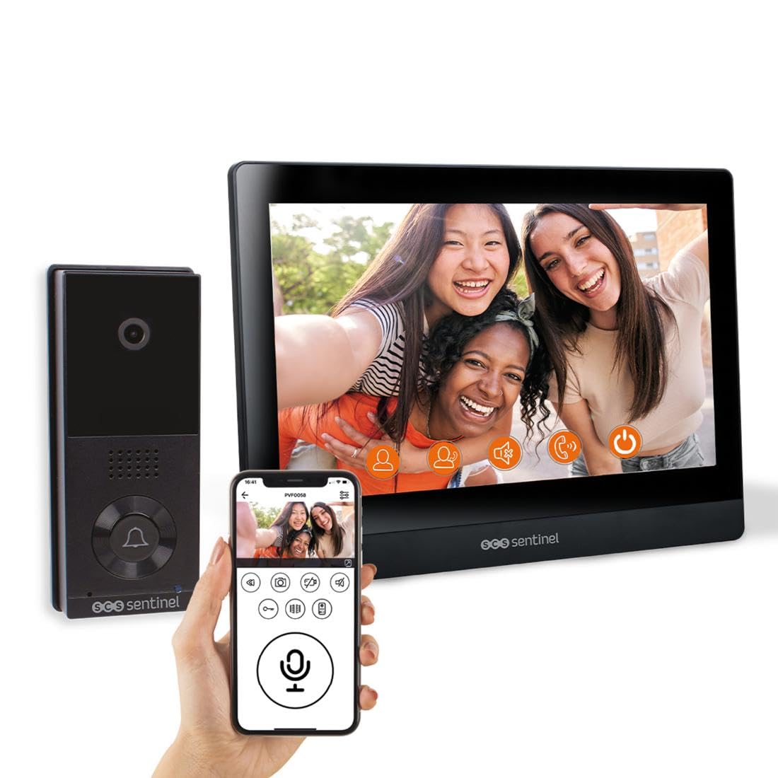 SCS Sentinel VisioWiFi 10 – Videocitofono cablato - 2 fili, touchscreen da 10" – Videocitofono Wi-Fi connesso – App per dispositivi mobili – Portata 100 m – Videosorveglianza domestica IP65 - PVF0058