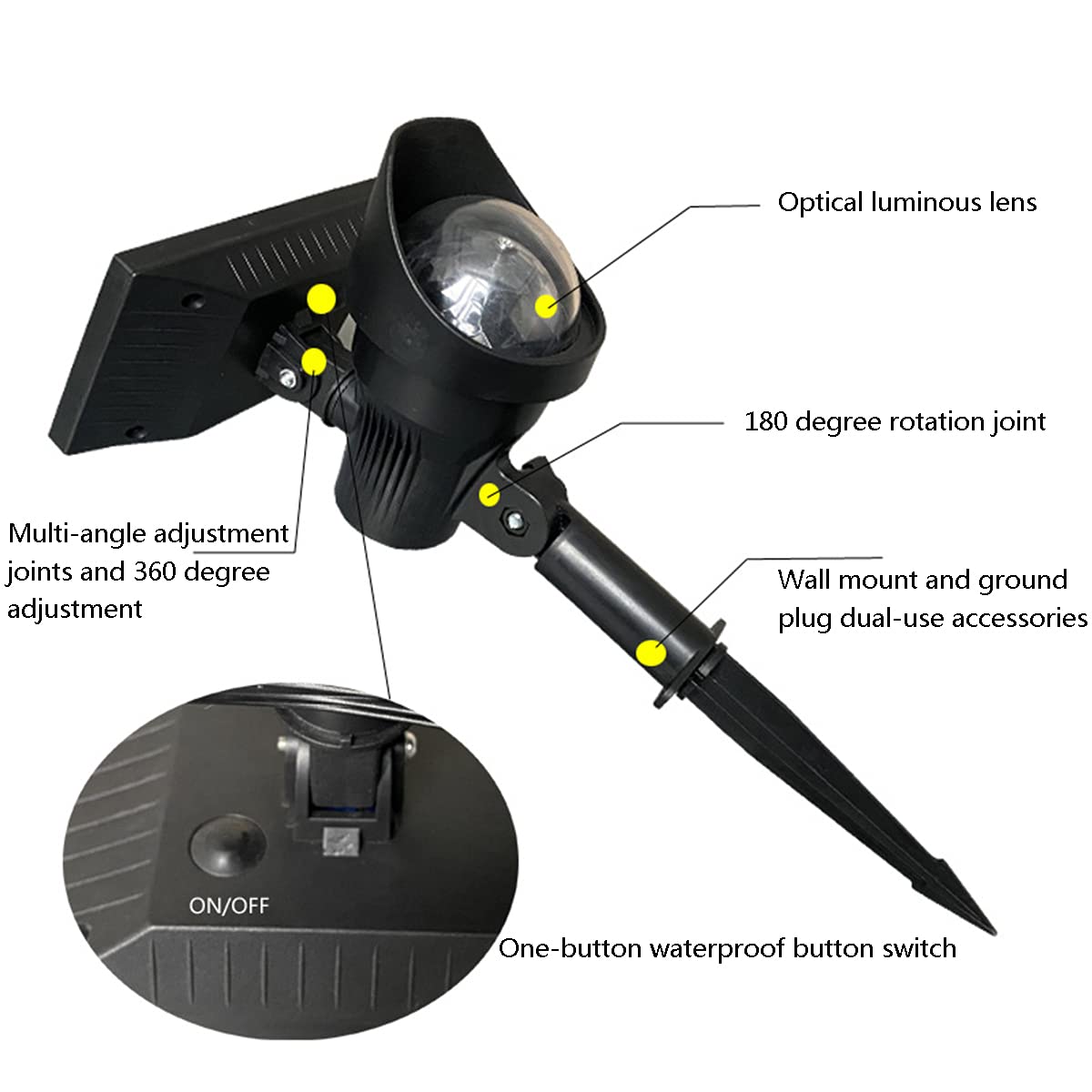 Lampy solarne na zewnątrz kolorowe światło słoneczne na zewnątrz, lampy ścienne solarne lampki świąteczne z automatycznym włączaniem/wyłącznikiem do ogrodu, na Boże Narodzenie, dekoracja świąteczna 2 sztuki