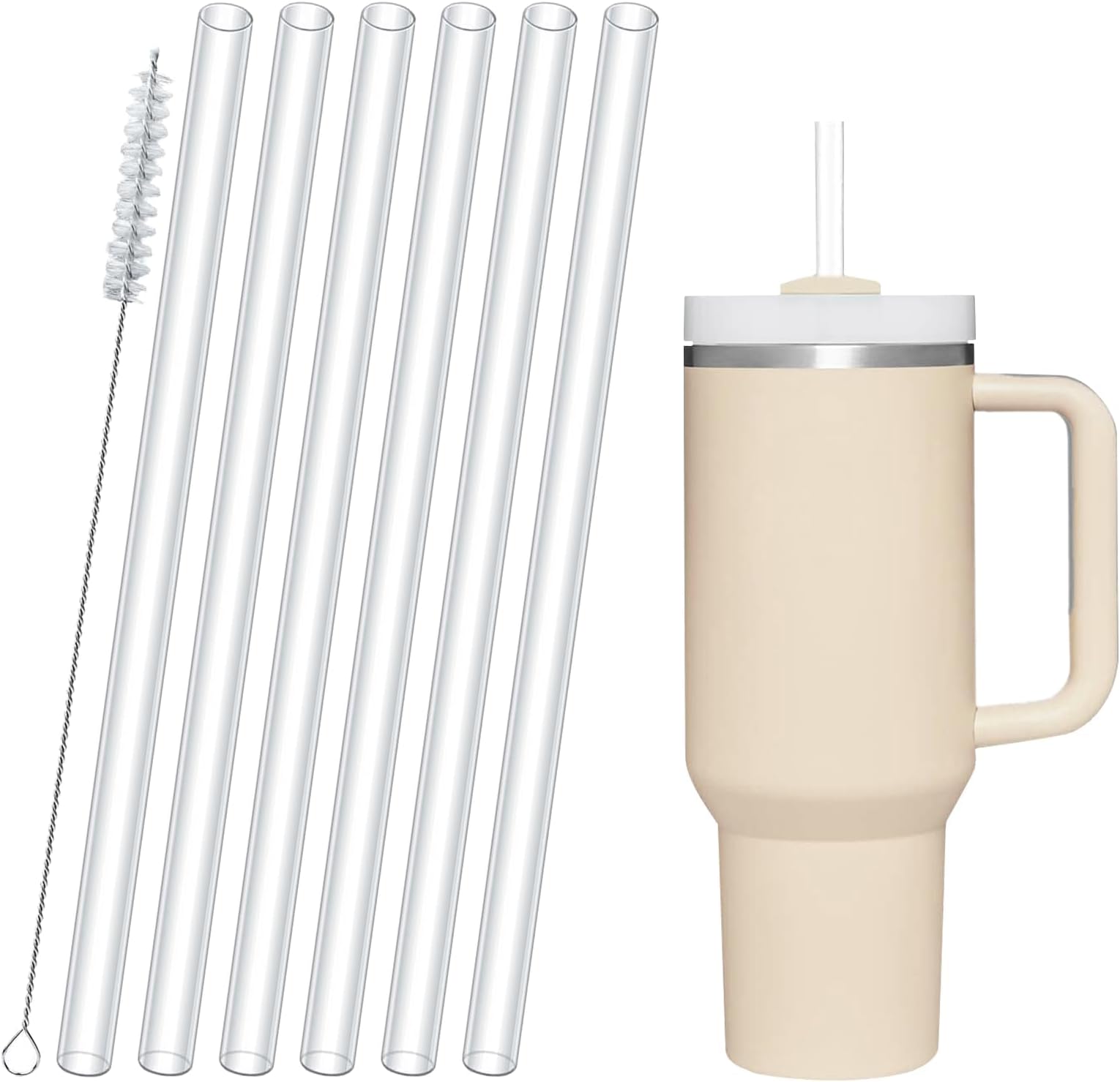 Replacement Cup Straws for Stanley Tumbler 6PCS Transparent