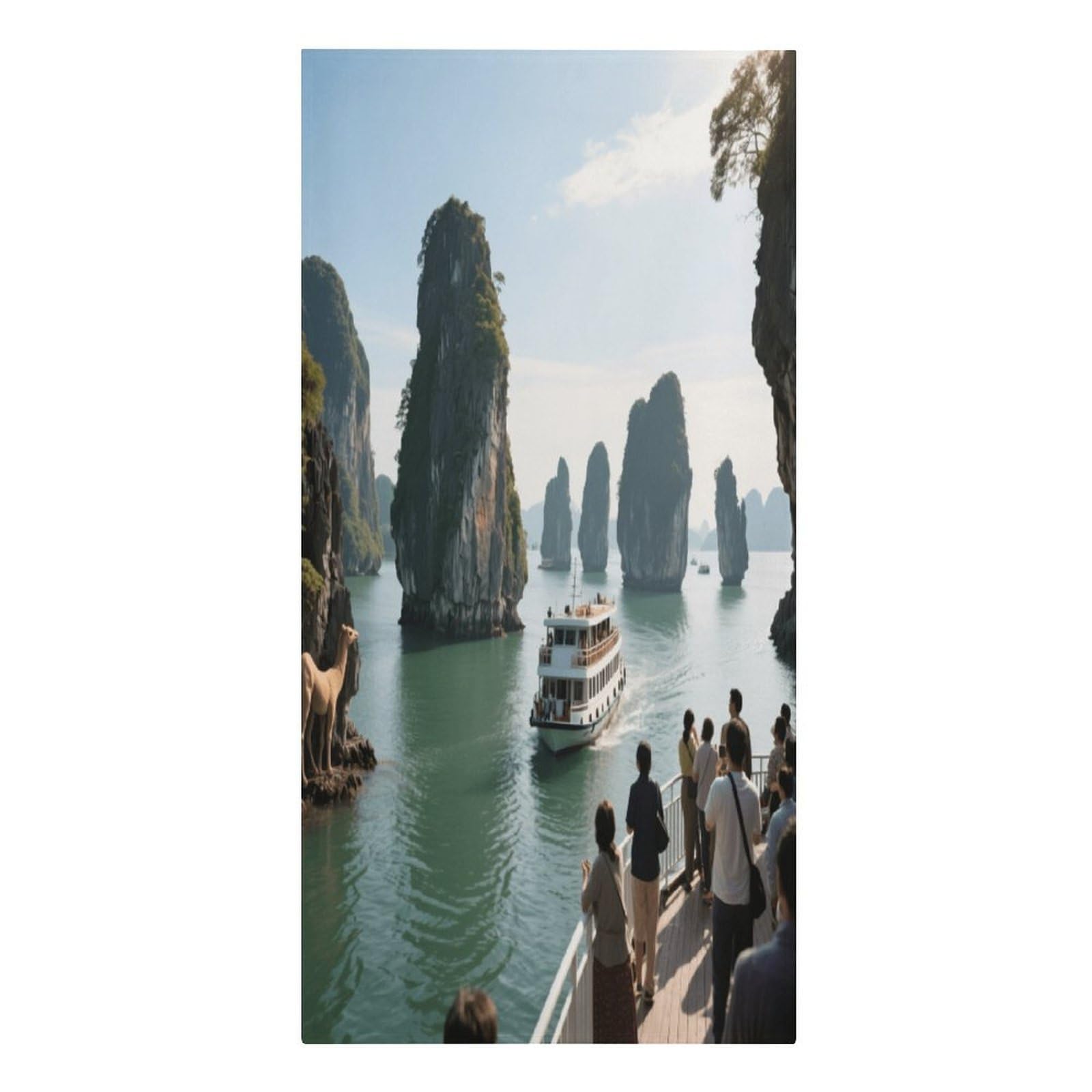 Fekiloot Men's Style Halong Bay Sea Stone Forest Large Beach Towel, Travel Towel For Adults Wo, Pool Towels For Beach, Camping, Swim Pool, Gym, Sports& Yoga 61.4"X30.3"