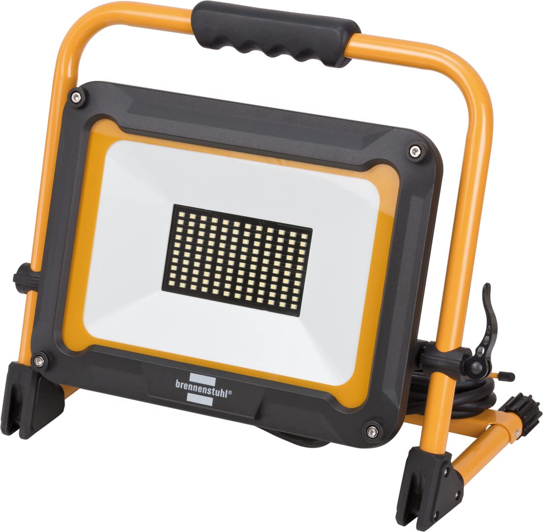 Brennenstuhl Foco LED portátil JARO 7050 M/Luz de trabajo de 80W para uso exterior (potente foco de obra LED de 8000lm, luz regulable, con cable de 5m, IP65)