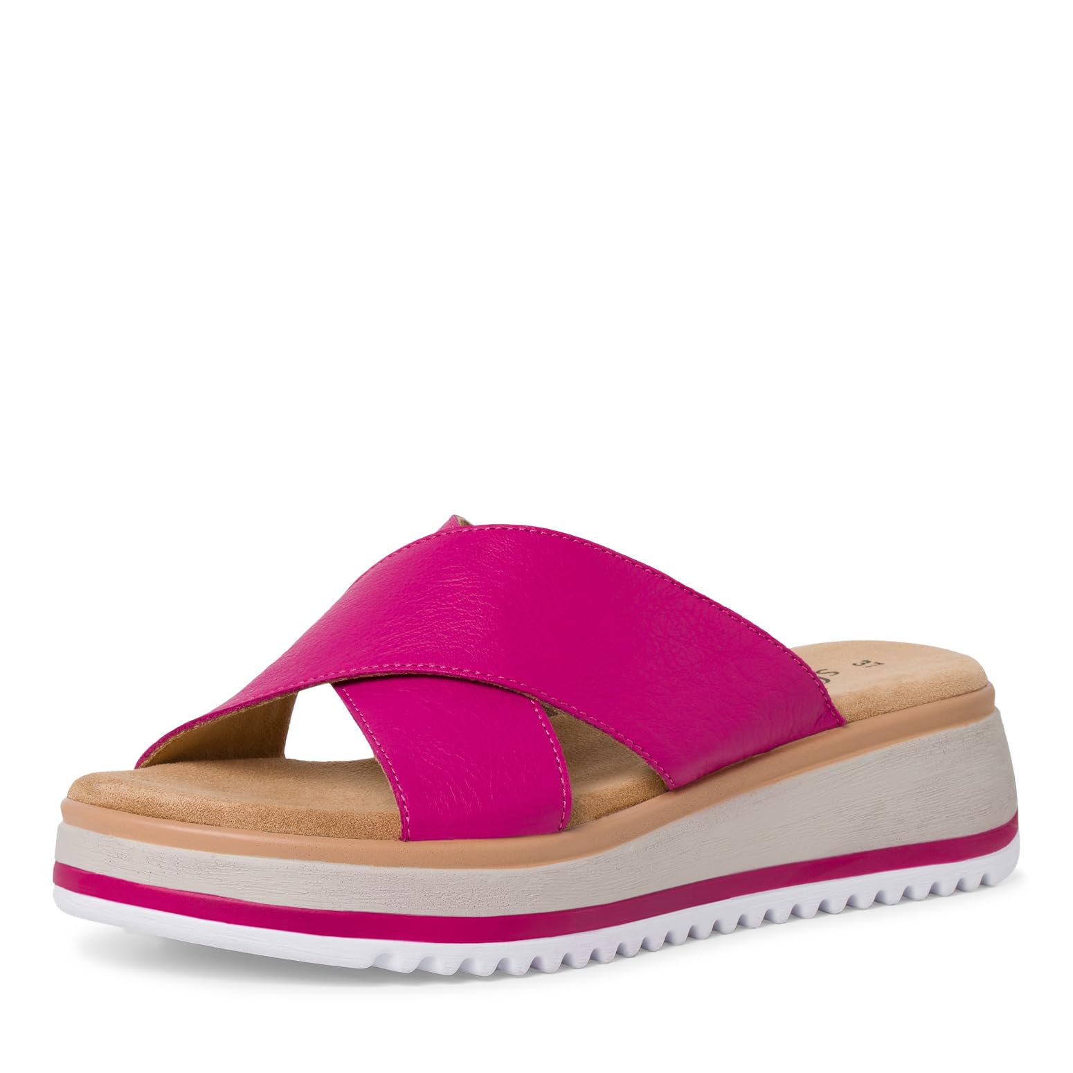 s.Oliver Women's Leather Platform Mules, Fuchsia, 7 UK