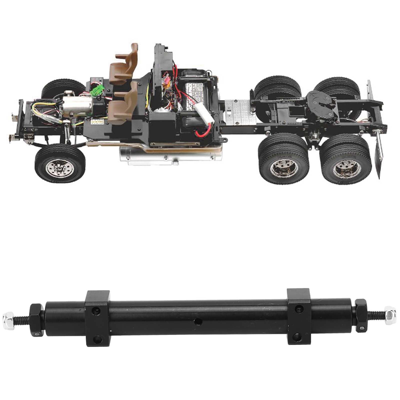 – Cryfokt High Load Bearing RC Car Rear Axle Upgrade for 1/14, Sturdy Aluminum 120mm Tail Axle Black (120mm)