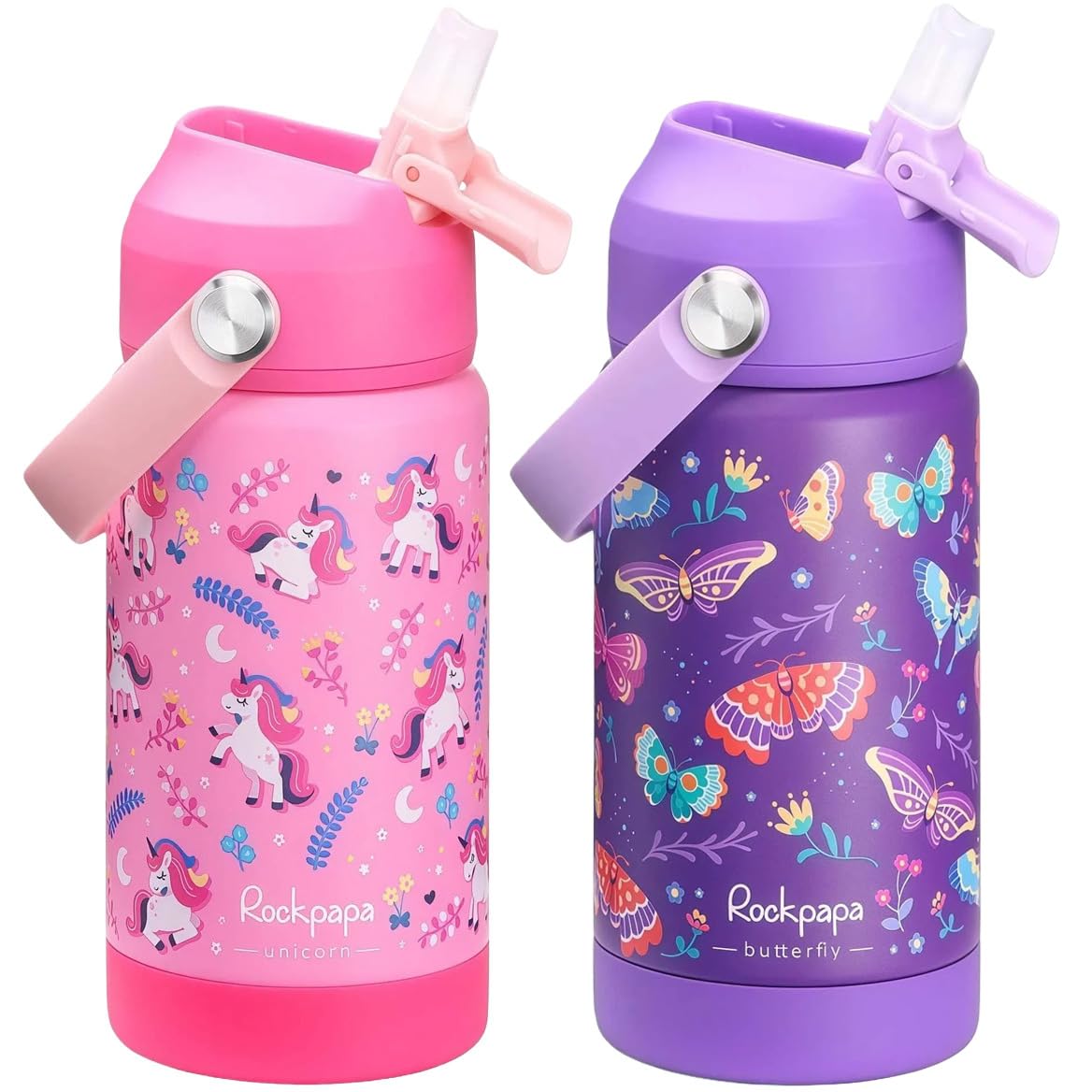 rockpapa 14oz Kids Insulated Water Bottle, 18/8 Stainless Steel Toddler Cup โ image 1