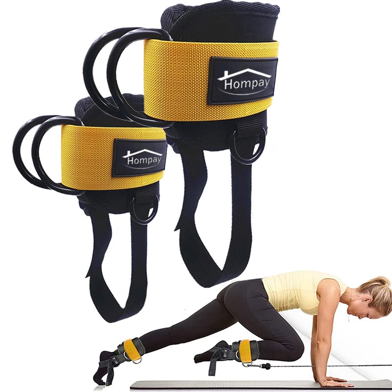 Ankle Strap for Cable Machine,Adjustable Cable Attachments for Gym,Ankle Strap Kickbacks with Fixed Rope,Ankle Straps Accessories for Glute & Leg Workouts fit, Workout Essentials Women Men- Pair